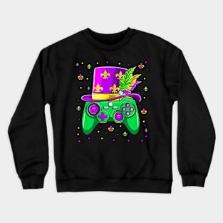 Mardi Gras Gamer Toddler Kids Gaming Crewneck Sweatshirt